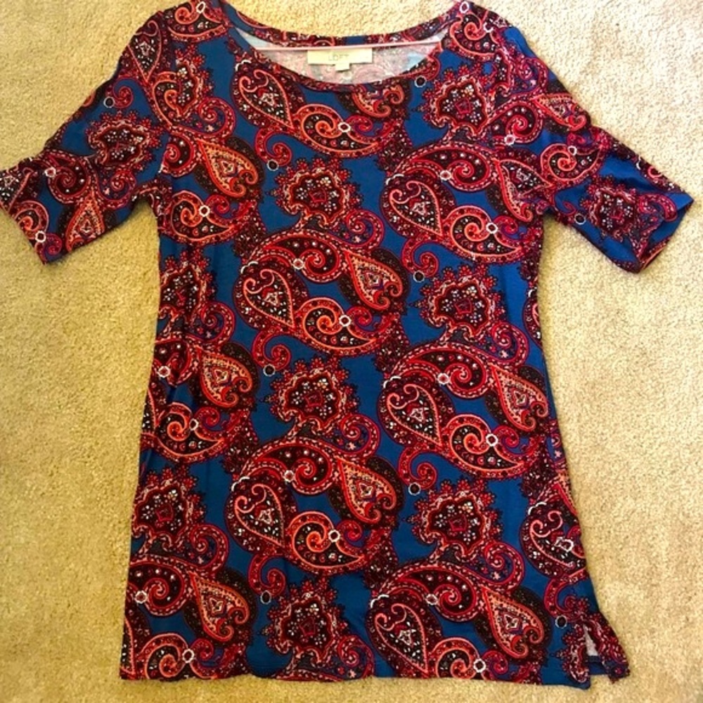 Ann Taylor Loft Vintage Paisley Dressy Top